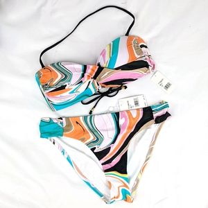NWT Trina Turk multicolored bikini swimsuit marbled 12